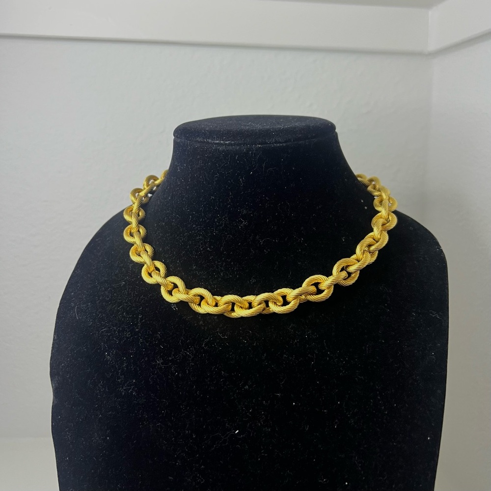 Vintage PISCITELLI Gold Tone Choker Necklace
